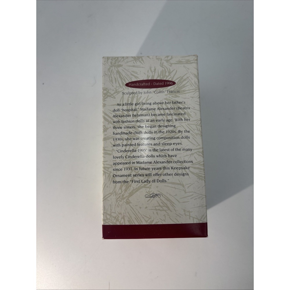 Hallmark Collector's Series Madame Alexander Cinderella 1995 Keepsake Ornament - Picture 9 of 12